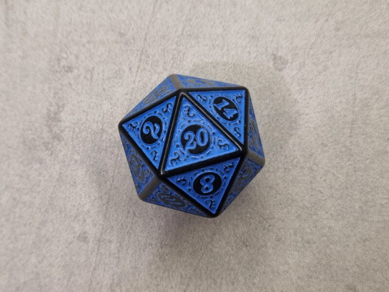 Blue D20 Light Alloy Metal Dice