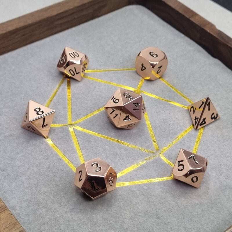 Rose Gold Metal Dice 1