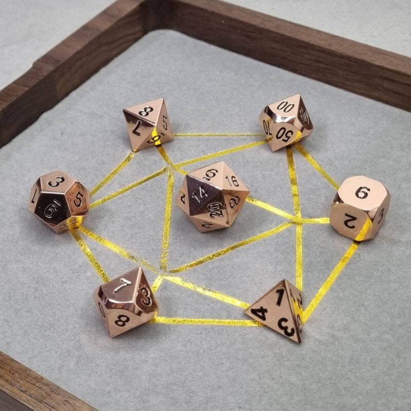 Rose Gold Metal Dice 2