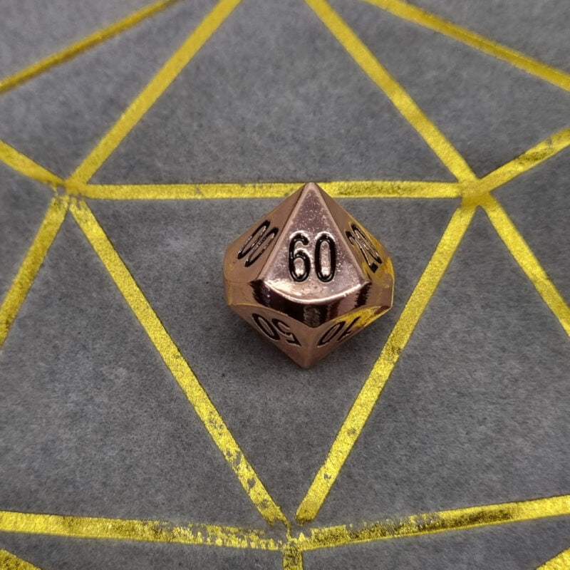 Rose Gold Metal Dice D00