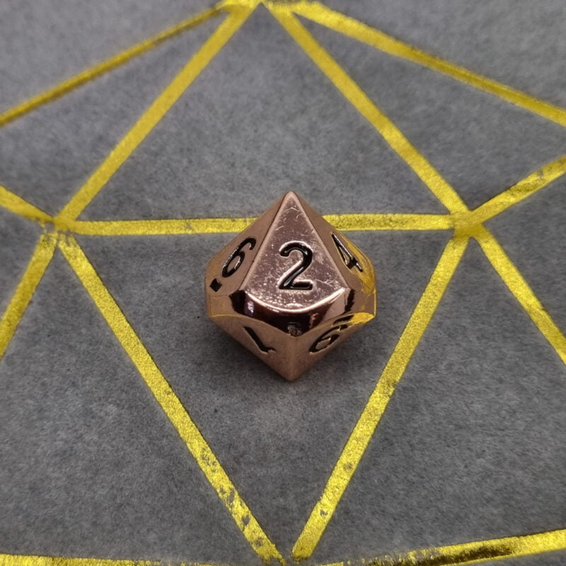 Rose Gold Metal Dice D10