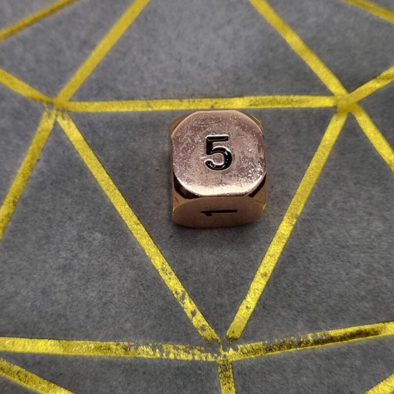 Rose Gold Metal Dice D6