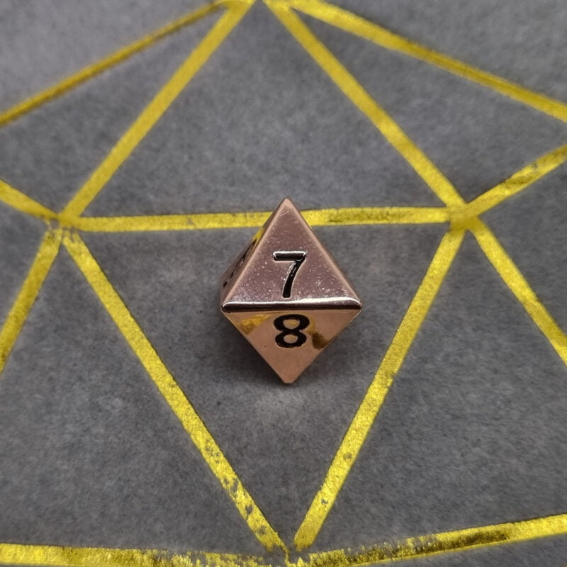 Rose Gold Metal Dice D8